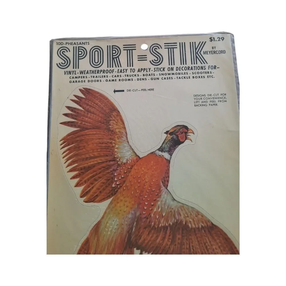 Sport-Stik Vinyl Pheasant Wall Decal — Brown and Orange
